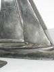 Sailboat Bookends By Littco Gray Metal Bookends C 1929 Metalware photo 5