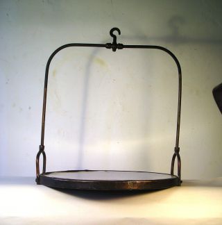 Antique Enamel Copper And Iron Scale Tray G26 photo
