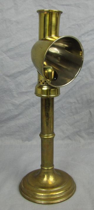 19th Century Brass Candle Lamp/candlestick With Reflector photo
