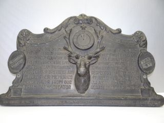 Antique Old White Metal Elks Club Bpde 22 Richardson Webster Award Plaque Nr photo