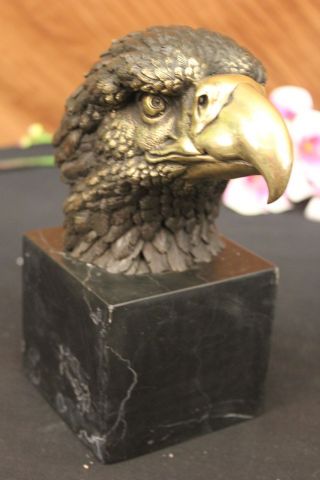 Magnificent American Bald Eagle Bronze Sculpture Art Deco Figurine Figure Decor photo