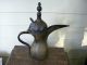 Antique Early 1800 ' S Primitive Brass Pitcher With Top Metalware photo 1