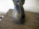 Antique Early 1800 ' S Primitive Brass Pitcher With Top Metalware photo 8