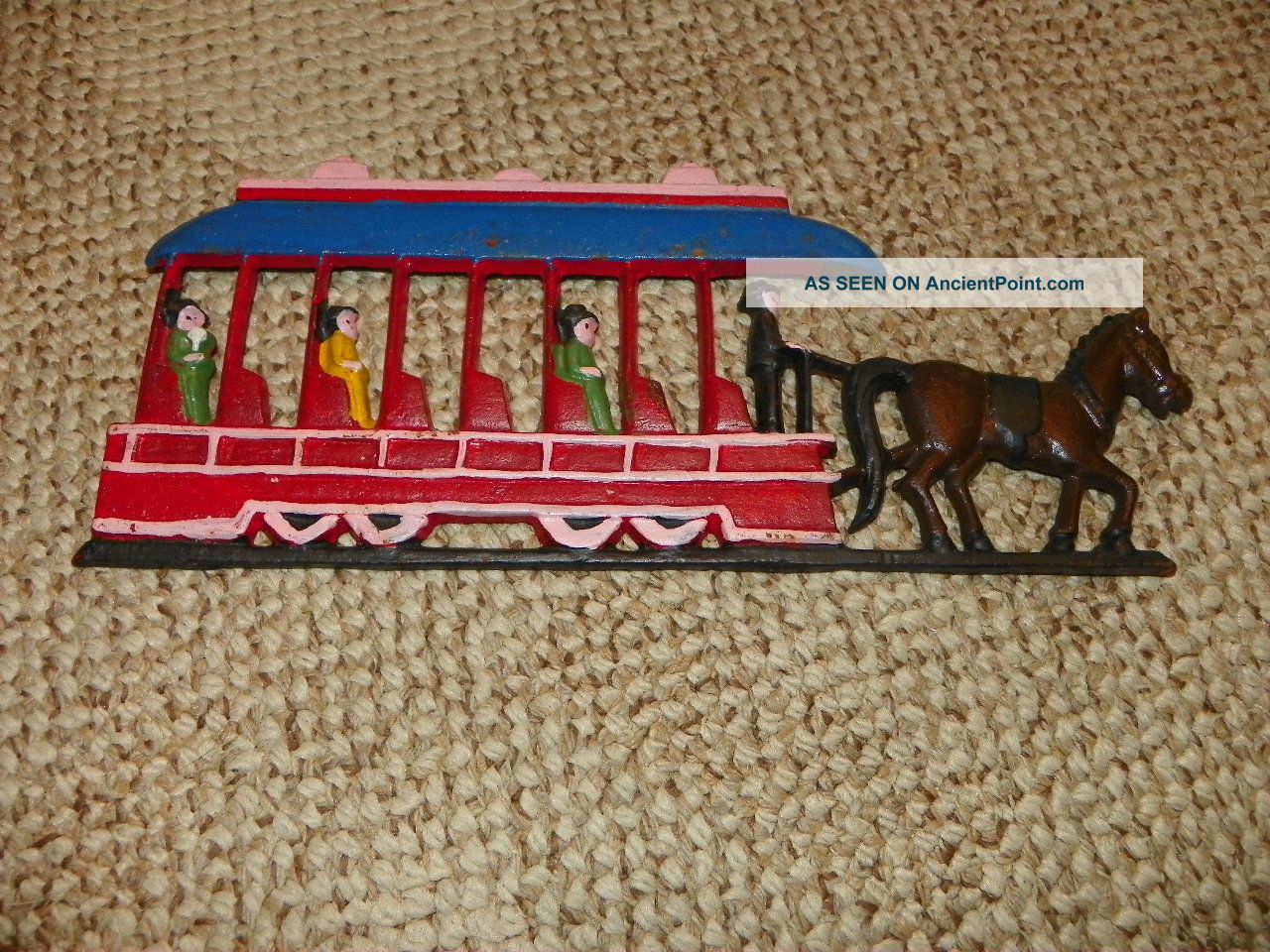 Cast Iron Horse Drawn Streetcar. . .  Wall Hanging Metalware photo