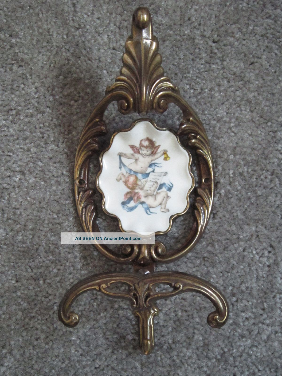Vintage Italian Made Brass Robe/towel Hanger. Metalware photo