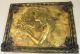 Art Nouveau French Brass Plaque With Relief Girl And Flowers Metalware photo 1