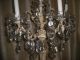Antique Rare Gourgeous Bronze Crystals Candelabra/banquete Lamp/chandelier Metalware photo 9