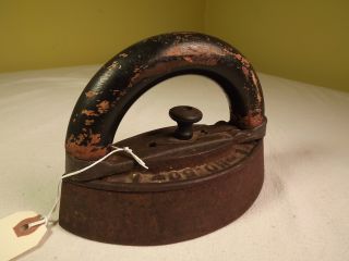 Antique No 50 Size 2 Sad Iron With Interchangeable Wood Handle Cast Iron photo