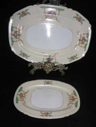 Pair Of Antique Trays Made In Czech Factory Mark photo