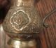 Antique Handmade Thick Copper Primitive Dovetailed Etched Pot Pitcher Kettle Cup Metalware photo 1