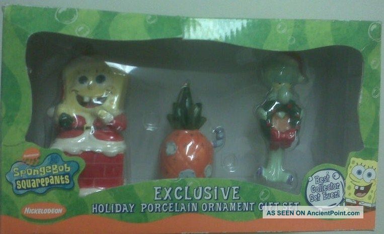 Spongebob Squarepants Christmas Porcelain Ornaments - First Set Figurines photo