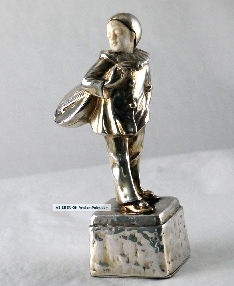 Art Deco Austrian Silvered Bronze Boy Sgnd Tereszczuk Metalware photo