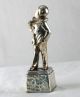 Art Deco Austrian Silvered Bronze Boy Sgnd Tereszczuk Metalware photo 5