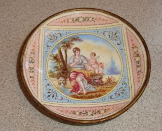 V.  Fine Antique 19th C Austrian Enamel Hand Painted Vanity Patch Pin 3 