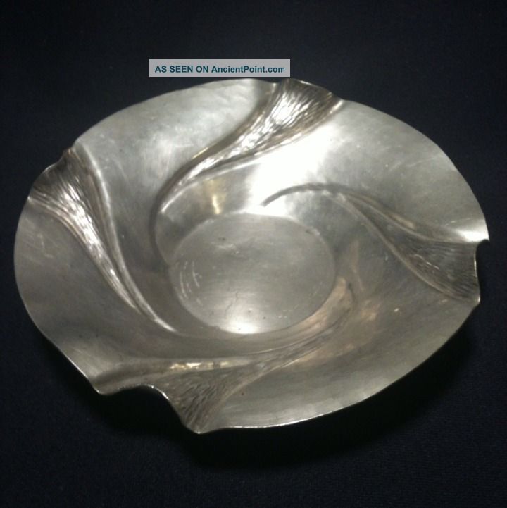 Rare - Nekrassoff - Antique Art Deco Hand Hammered Pewter Bowl / Dish Metalware photo