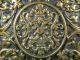 Antique English Heavy Figural Brass Card Tray/salver Masks Fleur De Lis Metalware photo 4