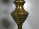 Pair Antique 19th Century Brass Candlesticks Metalware photo 3