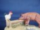Lowell Davis Schmid / Border Fine Arts,  Rare Slim Pickins Figurine Pig & Rooster Figurines photo 3