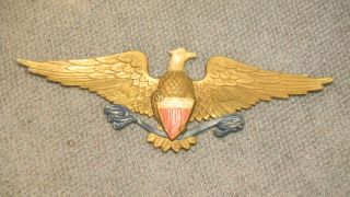 Vintage Cast Iron Midwest Eagle And Shield Metal Wall Decor Kck Eae - 1 photo
