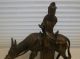 Bronze Oriental Figure Rides A Stylized Horse Incense Burner Metalware photo 1