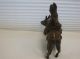 Bronze Oriental Figure Rides A Stylized Horse Incense Burner Metalware photo 3
