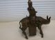 Bronze Oriental Figure Rides A Stylized Horse Incense Burner Metalware photo 4