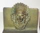 Antique Indian Head Chief Cast Iron Bookends Metalware photo 1