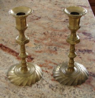 2 Brass Candle Holders Vintage India 71/2 