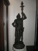 Old Antique Spanish Soldier Spelter Figurine 28  Tall. Metalware photo 1
