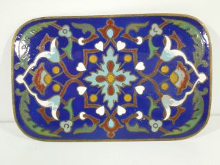 Large Antique Cloisonne Enamel Conch Applique White/rust 78mm X 49mm photo