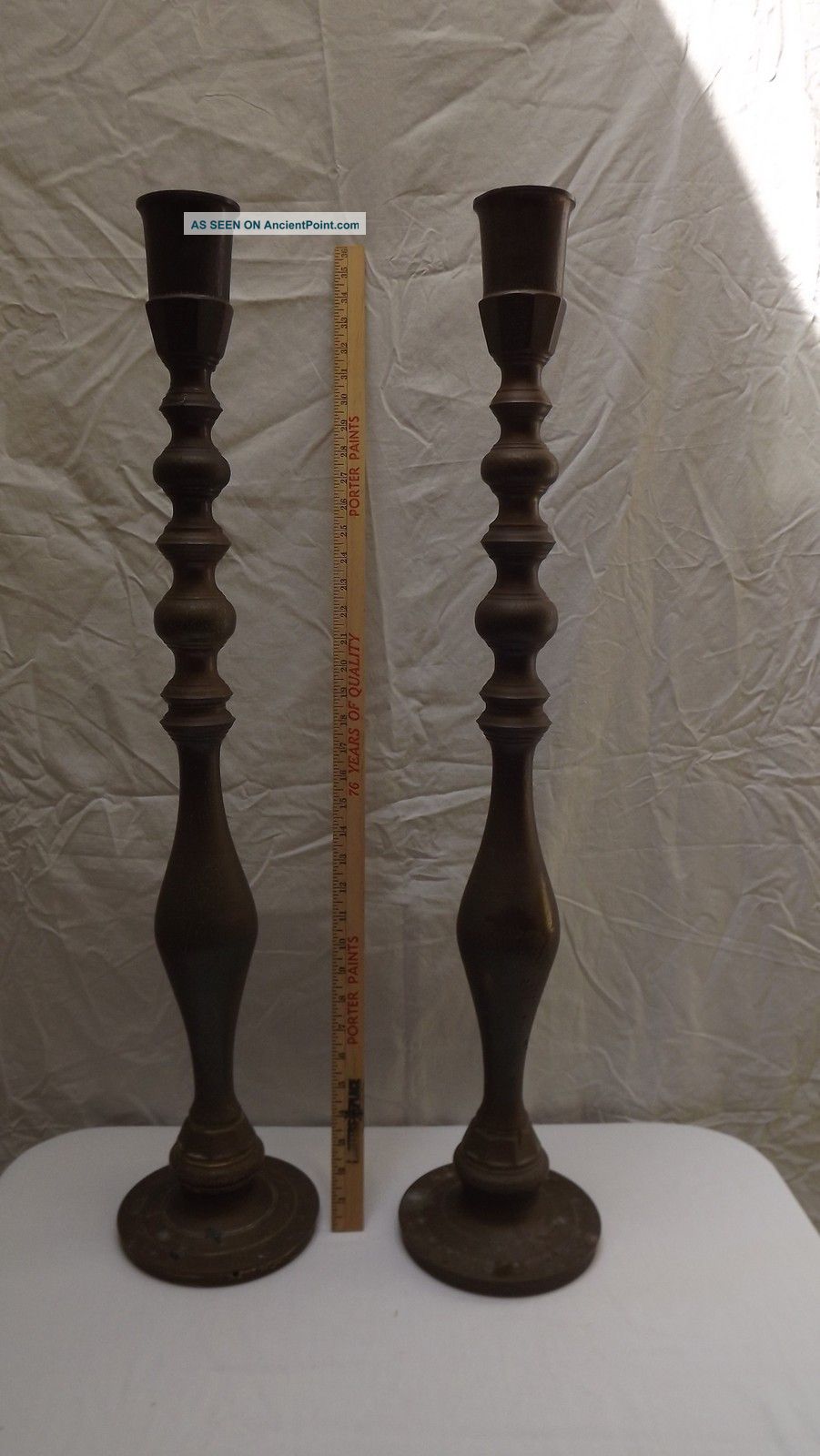 Pair Of Atar Style Brass Candlesticks 34 