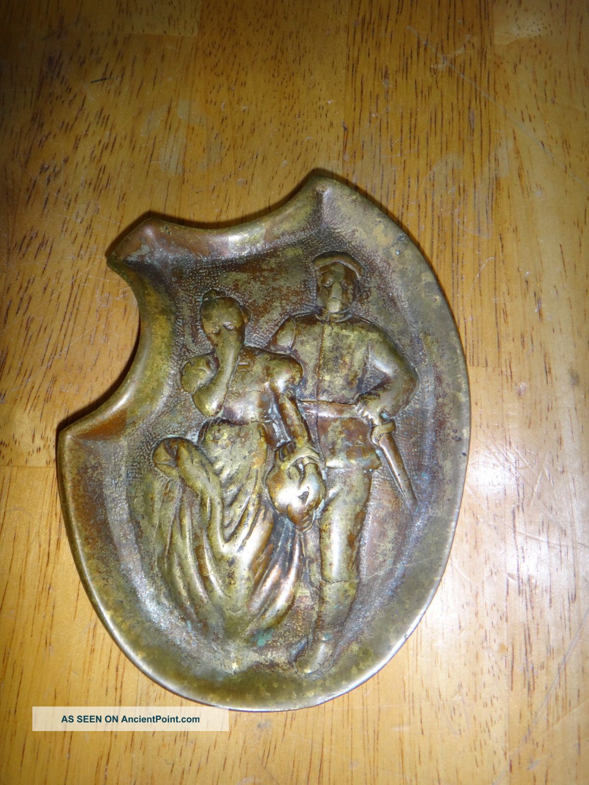 Funny Old Antique Ashtray Bronze. Metalware photo