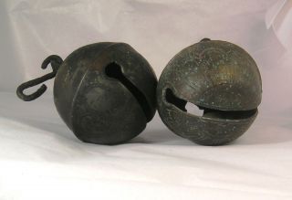 Two Antique Bronze Cowbells A2 photo