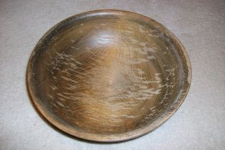 Rare Old Wood Carved Art Wooden Bowl Artist Turned Treen Munising Style Dish Gem photo