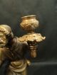 Unusual 19th C European Bronze Figural 2 - Lite Candleholder Metalware photo 1