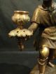 Unusual 19th C European Bronze Figural 2 - Lite Candleholder Metalware photo 4