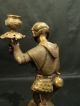 Unusual 19th C European Bronze Figural 2 - Lite Candleholder Metalware photo 6