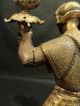 Unusual 19th C European Bronze Figural 2 - Lite Candleholder Metalware photo 7
