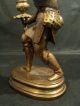 Unusual 19th C European Bronze Figural 2 - Lite Candleholder Metalware photo 8