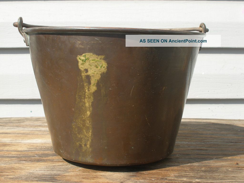 Antique H.  W.  Haydens Brass & Copper Bucket 1851 Metalware photo