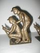 Antique Art Deco Ea Brass Golfer Bookends Metalware photo 1