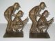Antique Art Deco Ea Brass Golfer Bookends Metalware photo 5