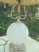 Vintage Frosted Globe Table Lamp Fancy Pleated Curtain Shade 10 Lamps photo 2