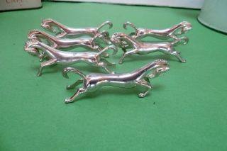 6 French Chrome Knife Rests : Horse Holders photo