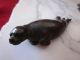 Antique Russian Bronze Statue Figurine Eskimo & Seal Marble Base Metalware photo 8