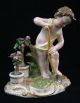 Meissen Porcelain Putti Cherub With Spade Shovel Planting Rose Bushes Figurines photo 1