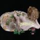 Meissen Porcelain Putti Cherub With Spade Shovel Planting Rose Bushes Figurines photo 6