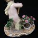 Meissen Porcelain Putti Cherub With Spade Shovel Planting Rose Bushes Figurines photo 7