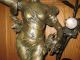Art Nouveau French Patinated Bronze Light Statue Ca.  1900s Metalware photo 3