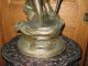 Art Nouveau French Patinated Bronze Light Statue Ca.  1900s Metalware photo 5